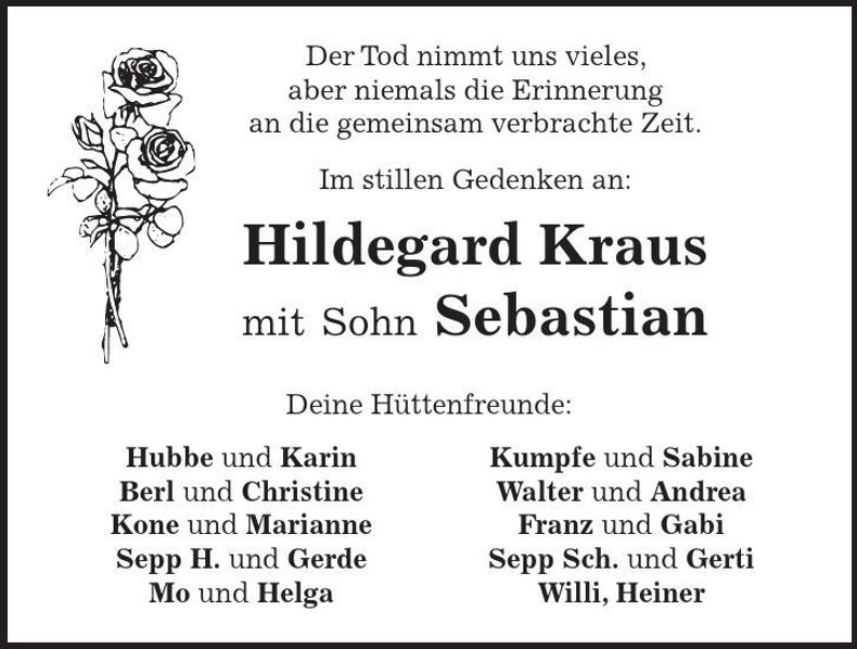 Traueranzeige Hildegard Kraus