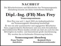 Traueranzeige Max Frey