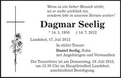 Traueranzeige Dagmar Seelig