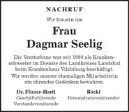 Traueranzeige Dagmar Seelig