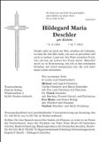 Traueranzeige Hildegard Maria Deschler