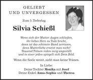 Traueranzeige Silvia Schießl