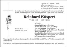 Traueranzeige Reinhard Küspert