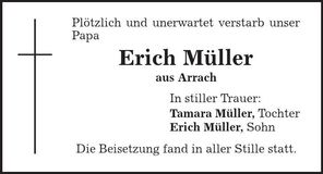 Traueranzeige Erich Müller
