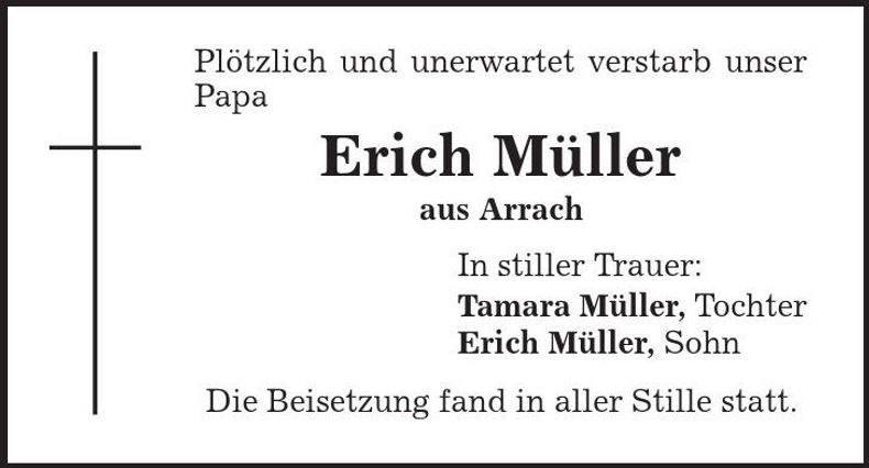 Traueranzeige Erich Müller