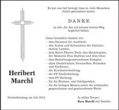 Traueranzeige Heribert Marchl