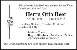 Traueranzeige Otto Beer