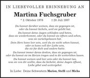 Traueranzeige Matina Fuchsgruber