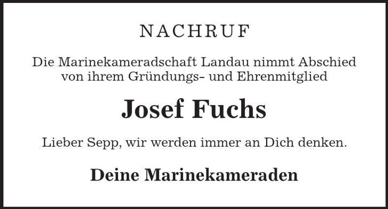 Traueranzeige Josef Fuchs