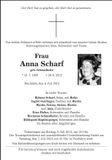 Traueranzeige Anna Scharf