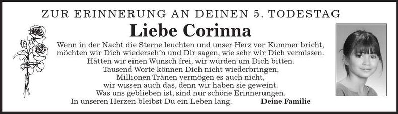 Traueranzeige Corinna Dietl