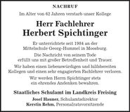 Traueranzeige Herbert Spichtinger