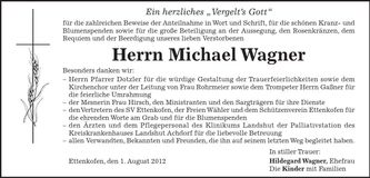 Traueranzeige Michael Wagner