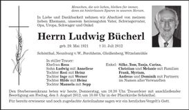 Traueranzeige Ludwig Bücherl