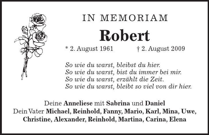 Traueranzeige Robert Meier