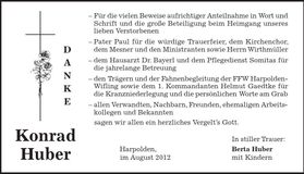 Traueranzeige Konrad Huber