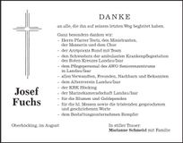 Traueranzeige Josef Fuchs