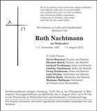 Traueranzeige Ruht Nachtmann