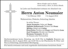 Traueranzeige Anton Neumaier