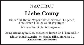 Traueranzeige Cornelia Maier