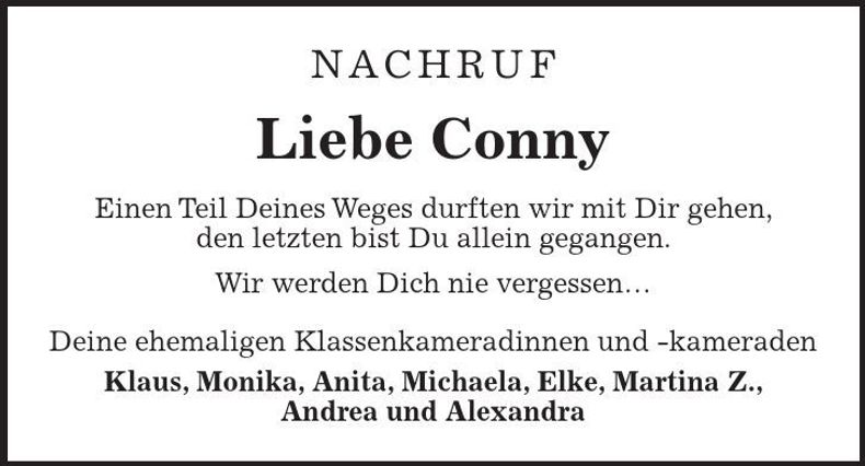 Traueranzeige Cornelia Maier