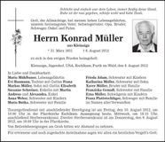 Traueranzeige Konrad Müller