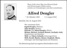 Traueranzeige Alfred Dengler