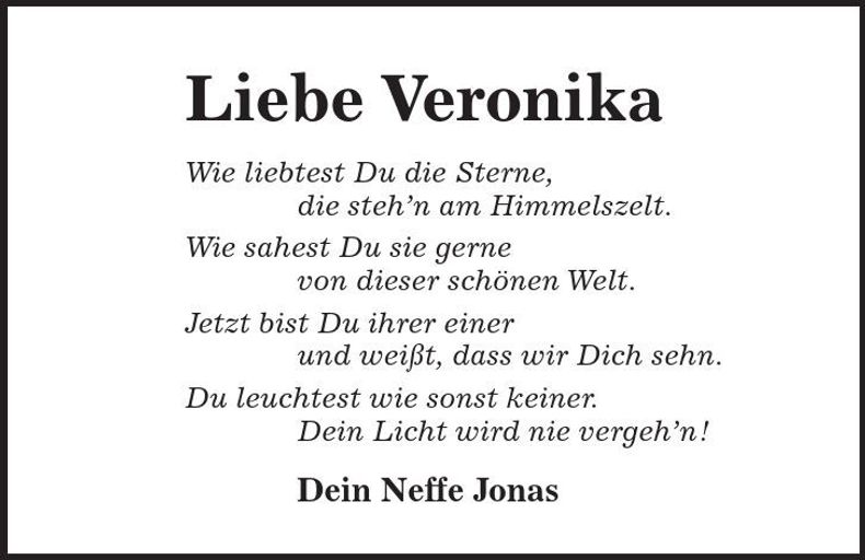 Traueranzeige Veronika Haimerl
