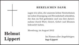 Traueranzeige Helmut Lippert