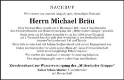 Traueranzeige Michael Bräu