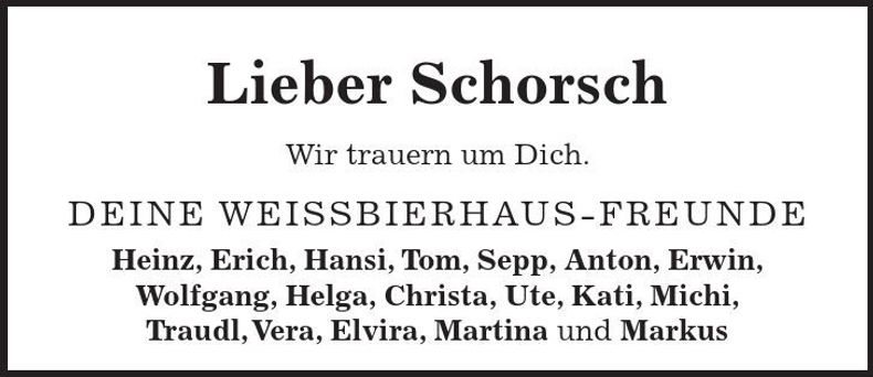 Traueranzeige Schorsch 