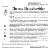 Traueranzeige Therese Heuschneider