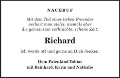 Traueranzeige Richard Wolf