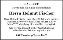Traueranzeige Helmut Fischer