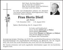 Traueranzeige Herta Dietl