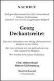 Traueranzeige Georg Dechantsreiter