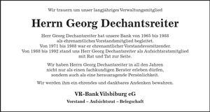 Traueranzeige Georg Dechantsreiter