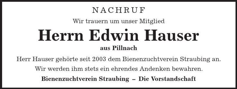 Traueranzeige Edwin Hauser