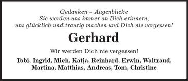 Traueranzeige Gerhard Winklmann