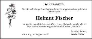 Traueranzeige Helmut Fischer