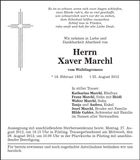 Traueranzeige Xaver Marchl