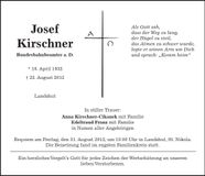 Traueranzeige Josef Kirschner