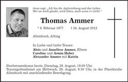 Traueranzeige Thomas Ammer