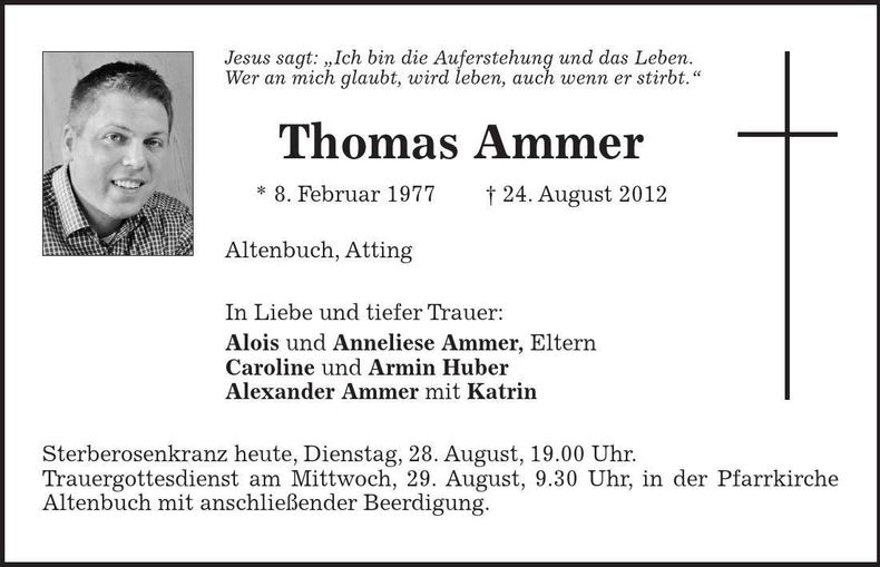 Traueranzeige Thomas Ammer