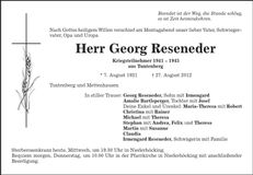 Traueranzeige Georg Reseneder