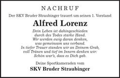Traueranzeige Alfred Lorenz