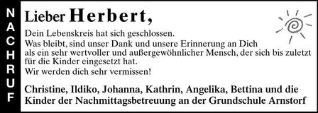 Traueranzeige Herbert Gabor