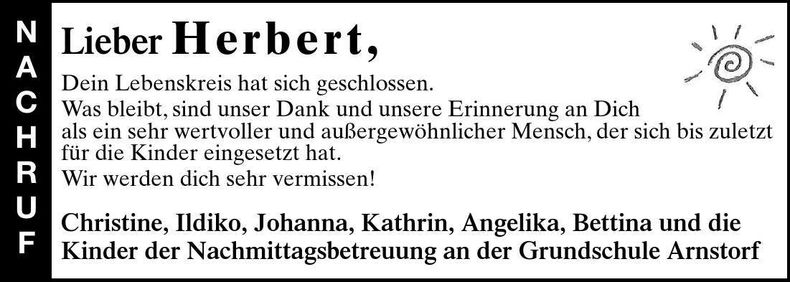 Traueranzeige Herbert Gabor