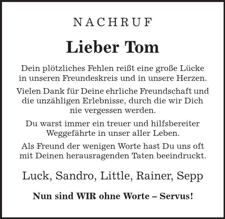 Traueranzeige Thomas Ammer