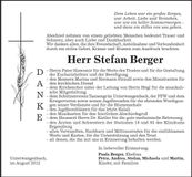 Traueranzeige Stefan Berger